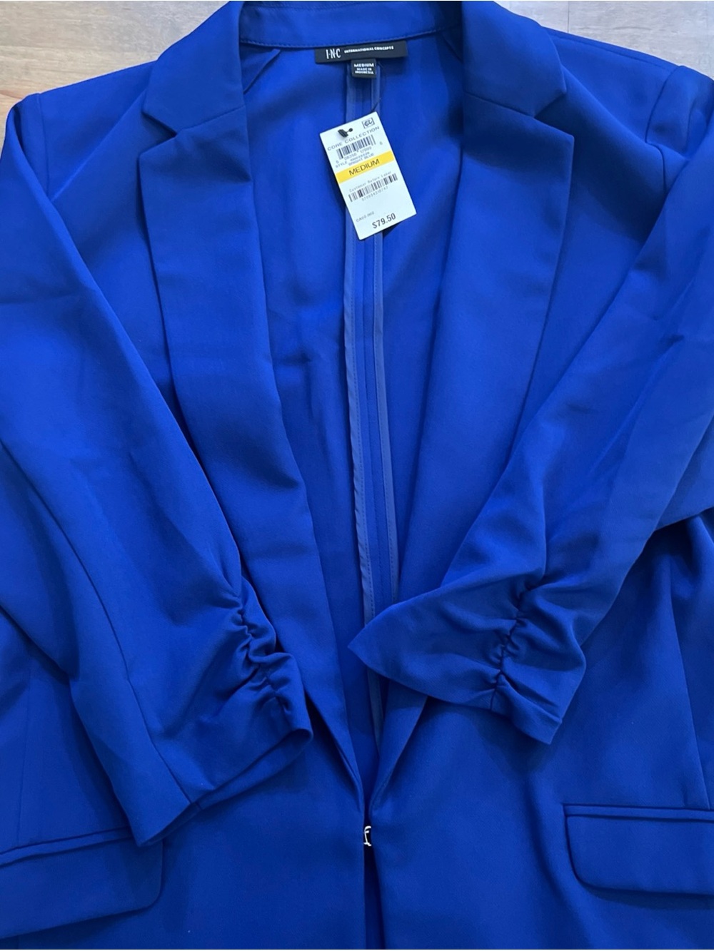 INC International Concepts Women's Cobalt Blue Tailored Blazer - Picture 4 of 8